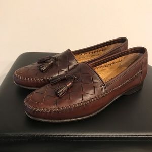 Santoni brown leather loafers 7